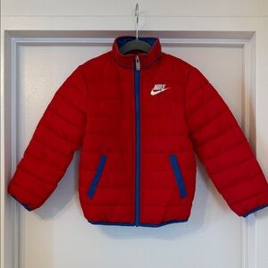 Nike Kids Red and Blue Puffer Jacket